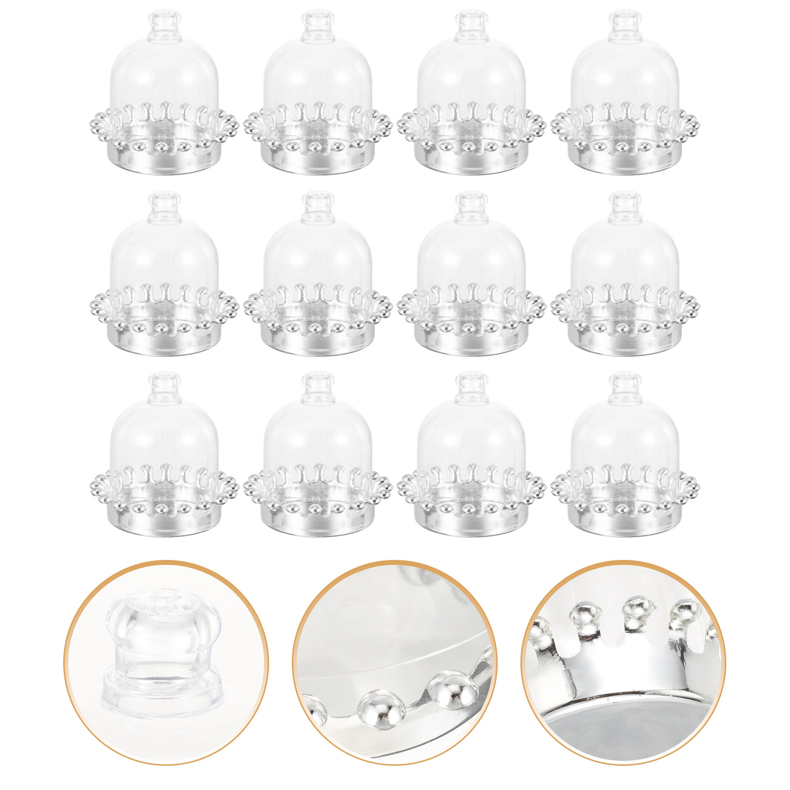 Plastic Dome Clear - 12 piezas de soportes para pasteles